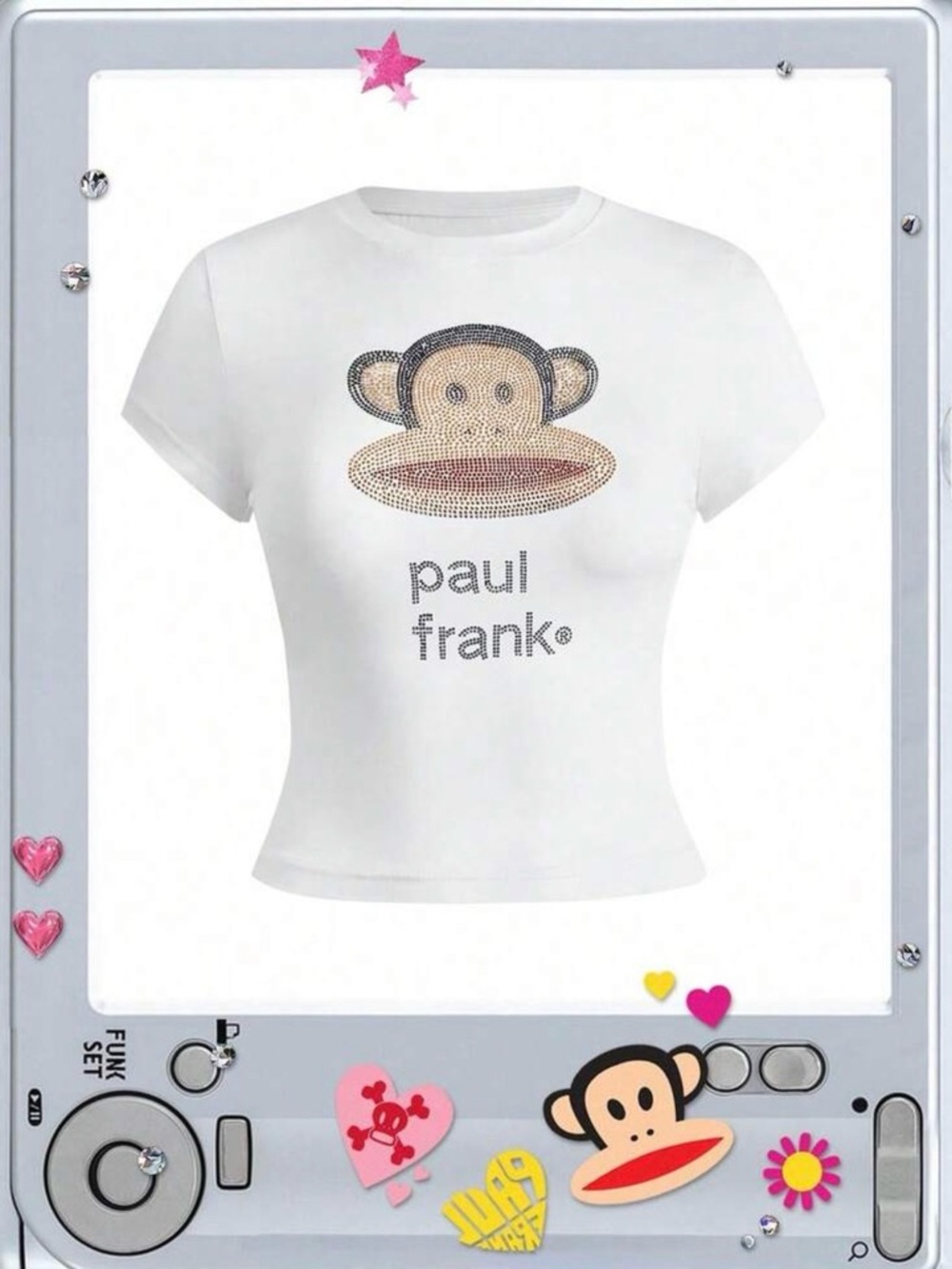 Paul Frank White Rhinestone Tee NWT